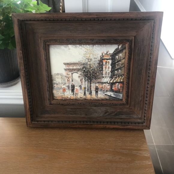 wood frame and oil painting - Picture 3 of 6